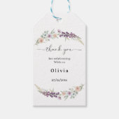 Thank You Boho Floral Baby Shower Wildflower ギフトタグ (正面)