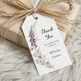 Thank You Boho Floral Baby Shower  Wildflower  ギフトタグ