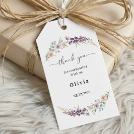 Thank You Boho Floral Baby Shower Wildflower  ギフトタグ