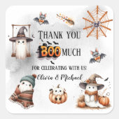 Thank You Boo Much Cute Spooky Ghost スクエアシール (正面)