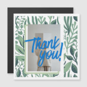 Thank You Botanical Greenery Card with Blue Brush  (正面/裏面)