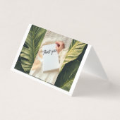 Thank You Botanical Greenery Card with Blue Brush  (正面)