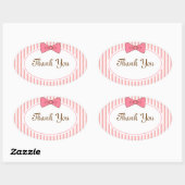 Thank You Bow Stickers 楕円形シール (シート)