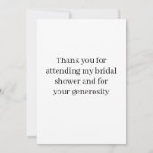  Thank You Bridal Shower Note Heart Wedding  サンキューカード (裏面)