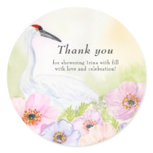 Thank You Bridal Shower Whooping Crane Anemones 