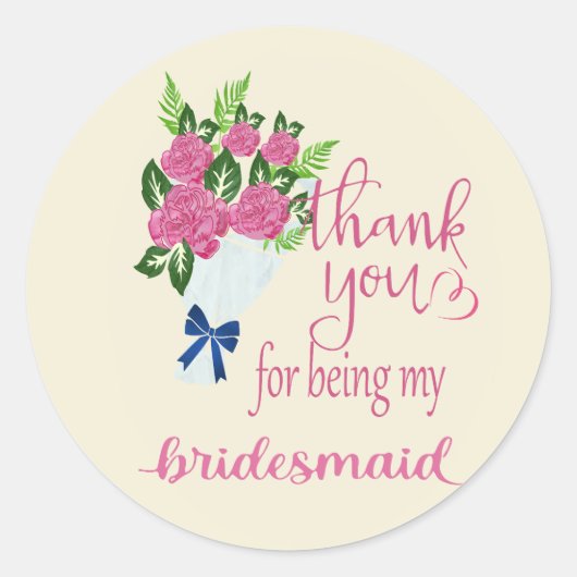 Thank you bridesmaid ラウンドシール (正面)