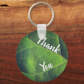 Thank You Bright Green Leaf Photo Annovation キーホルダー (正面)