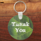 Thank You Bright Green Leaf Photo Annovation キーホルダー (正面)