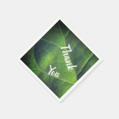 Thank You Bright Green Leaf Photo Annovation スタンダードカクテルナプキン (角)