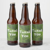 Thank You Bright Green Leaf Photo Annovation ビールラベル (ボトル)