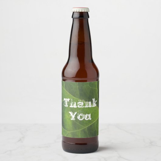 Thank You Bright Green Leaf Photo Annovation ビールラベル (正面)