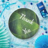 Thank You Bright Green Leaf Photo Annovation ペーパープレート (パーティー)