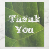 Thank You Bright Green Leaf Photo Annovation ワインラベル (シングルラベル)