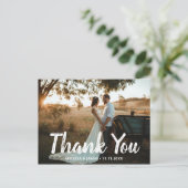 Thank You Brush Script 結婚's Photo ポストカード (スタンド正面)
