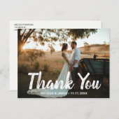 Thank You Brush Script 結婚's Photo ポストカード (正面/裏面)