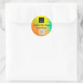 Thank You Business美しいレモンQRコードロゴ ラウンドシール (バッグ)