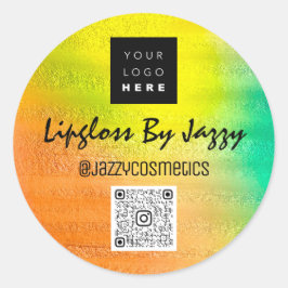 Thank You Business美しいレモンQRコードロゴ ラウンドシール