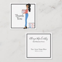 Thank You Business ガーリー Woman Square Business Car スクエア名刺