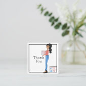 Thank You Business ガーリー Woman Square Business Car スクエア名刺 (スタンド正面)