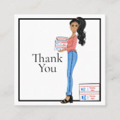 Thank You Business ガーリー Woman Square Business Car スクエア名刺 (正面)