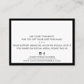 THANK YOU BUSINESS モダン INSERT SERIF白黒 名刺 (裏面)