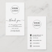 Thank You Business モダン Logo割引カード 名刺 (正面/裏面)