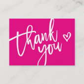 THANK YOU BUSINESS モダンINSERTラベル暗い赤紫色ピンク 名刺 (正面)