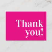 THANK YOU BUSINESS モダンinsert serif hot pink 名刺 (正面)