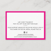 THANK YOU BUSINESS モダンinsert serif hot pink 名刺 (裏面)