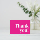 THANK YOU BUSINESS モダンinsert serif hot pink 名刺 (スタンド正面)
