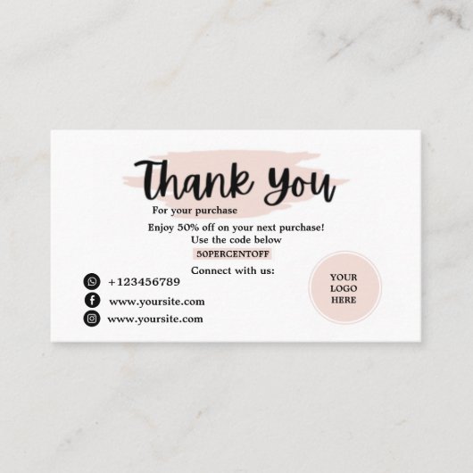 Thank You Business Card 名刺 (正面)