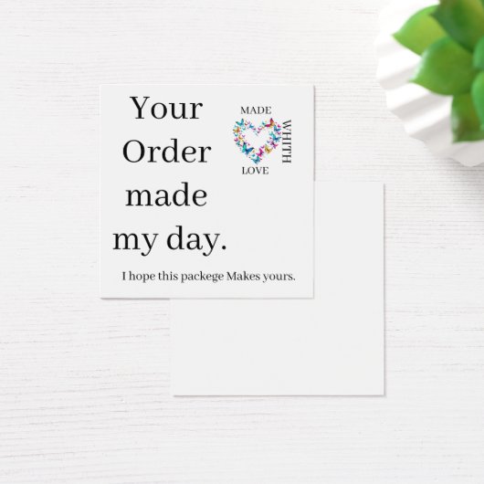Thank You Business Card – Made With Love (デスク)