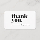 Thank You Business Card Plain Simple Gratitude 名刺 (正面)