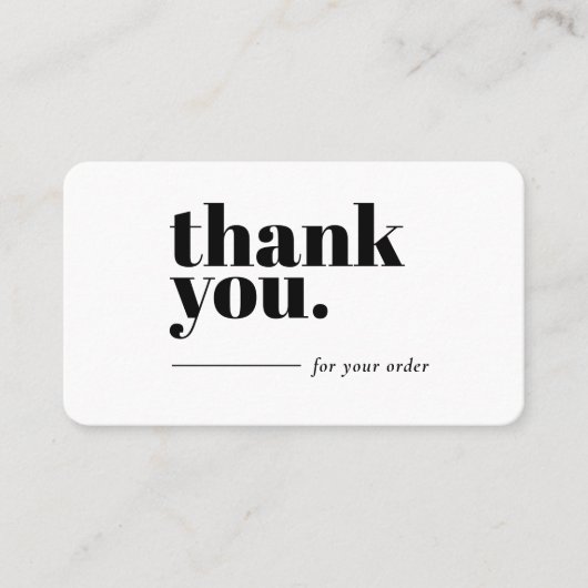 Thank You Business Card Plain Simple Gratitude 名刺 (正面)