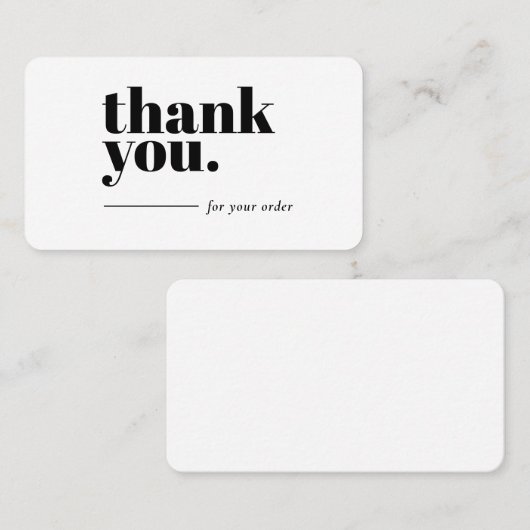 Thank You Business Card Plain Simple Gratitude 名刺 (正面/裏面)