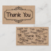 Thank You Business Cards with Kraft color コーリングカード (正面/裏面)