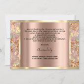 Thank You Business Insertロゴバラ金ゴールド自筆証書 招待状 (裏面)