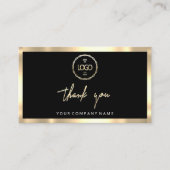 Thank You Business Insertロゴ金ゴールドブラック 名刺 (正面)