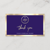 Thank You Business Insertロゴ金ゴールドNavy 名刺 (正面)