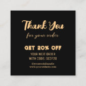 Thank You Business Logoミニマルモダンリストブラック 割引カード (裏面)