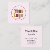 Thank You Business Logoミニマルモダンリスト 割引カード (正面/裏面)