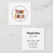 Thank You Business Logoミニマルモダンリスト 割引カード (正面/裏面)