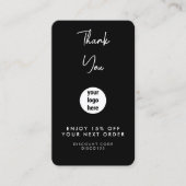 Thank You Business Logo Black Discount Card 名刺 (正面)