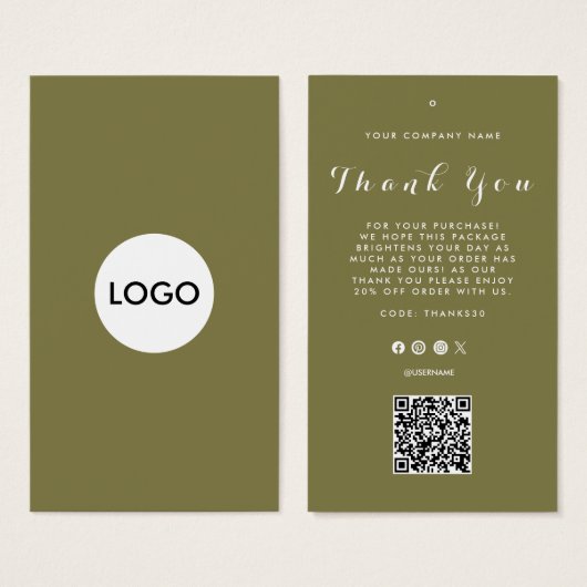 Thank You Business Logo QRコードラベルつるラベル (正面&裏面)