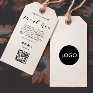 Thank You Business Logo QRコードラベルつるラベル