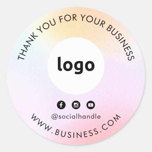 Thank You Business Logo Social Mediaスタンプ ラウンドシール (正面)