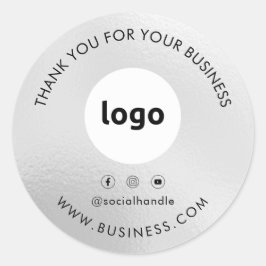 Thank You Business Logo Social Mediaスタンプ ラウンドシール