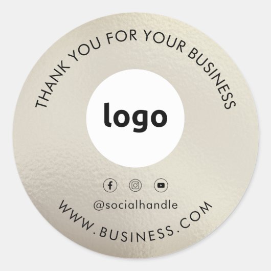 Thank You Business Logo Social Mediaスタンプ ラウンドシール (正面)