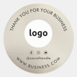 Thank You Business Logo Social Mediaスタンプ ラウンドシール