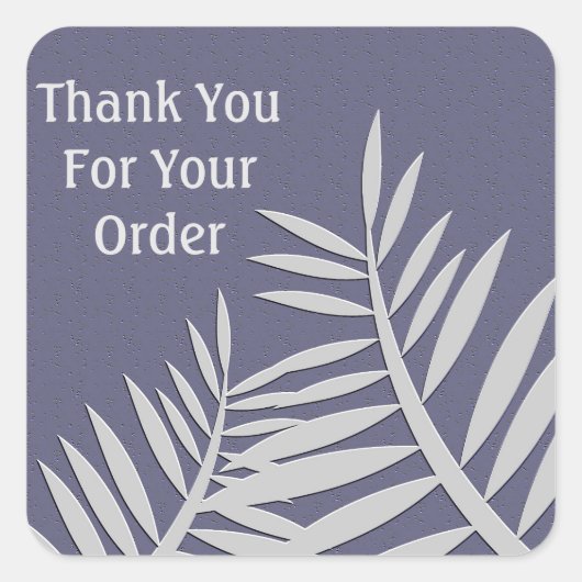Thank You Business Order Purple 離れ Clients スクエアシール (正面)